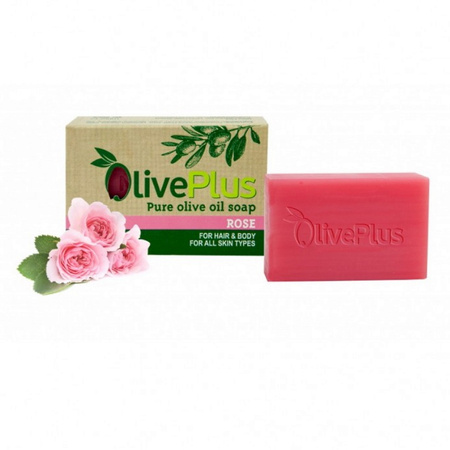 Mydło oliwkowe różane, (Bio, Kreta OlivePlus 100g)