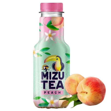 Napój o smaku brzoskwiniowym, Mizu Tea Peach, ice tea 385 ml