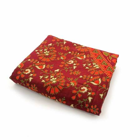 Narzuta na łóżko orientalna czerwono-bordowa (kapa, tkanina, Indie, 210x240)