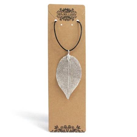 Naszyjnik w kształcie listka (srebrny, magnolia)