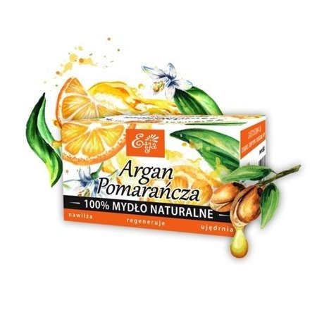 Naturalne mydło potasowe argan i pomarańcza, Etja, 80 g 