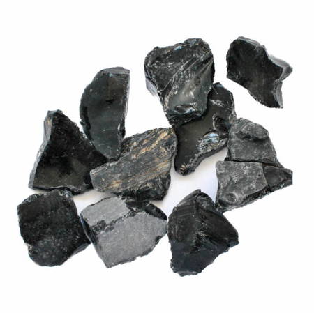 Obsydian, kamień naturalny minerał, nieoszlifowany, (2-3 cm, 1 sztuka)
