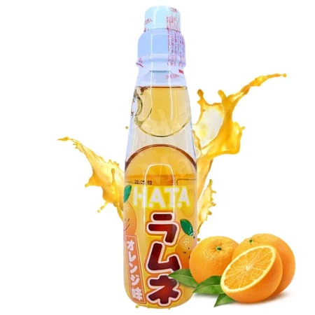 Oranżada Hata Ramune, napój gazowany pomarańcza, 200ml Japonia