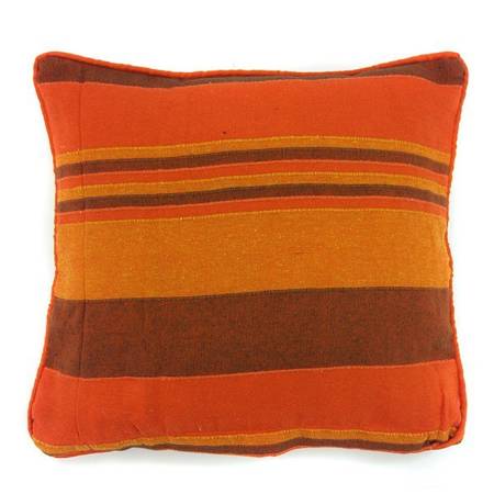 Orientalna poszewka na poduszkę, kerala pomarańczowa, pasy (Indie) 40 x 40 