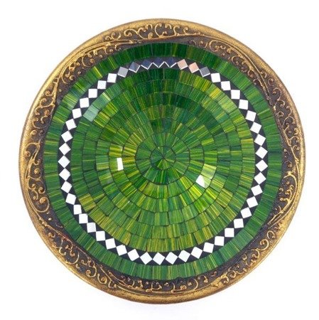 Ozdobna, zielona miska dekoracyjna (misa, salaterka, patera) 24 cm 