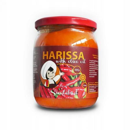 Pasta Harissa z papryczek Chilli, z oliwą (Tunezyjska, sos 500g)