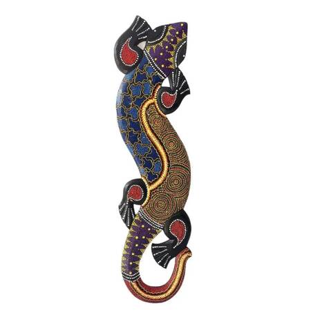 Płaskorzeźba Gekon (jaszczurka drewno, 100 cm Indonezja)