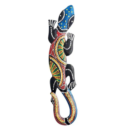 Płaskorzeźba Gekon (jaszczurka drewno, 50 cm)