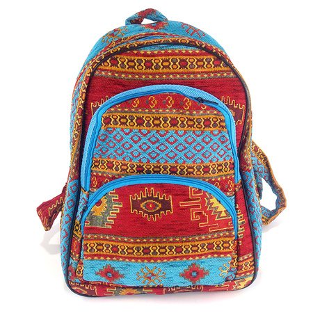 Plecak turecki kilimowy orientalne wzory (aztek niebiesko-czerwony)