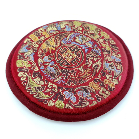 Podstawka pod misę tybetańską, bordowa ozdobna (poduszka, 14.5cm)