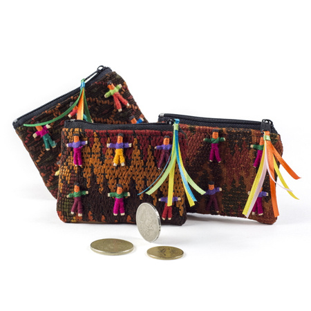 Portmonetka worry dolls, haftowana na monety (saszetka, portfel)