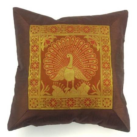 Poszewka na poduszkę orientalna dekoracja (40x40, brąz, Indie)