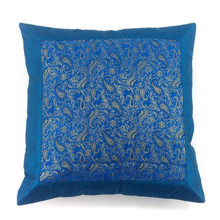 Poszewka na poduszkę orientalna dekoracja (40x40, niebieska, Indie)