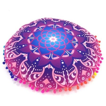 Pufa, poduszka do medytacji fioletowo - różowa (Indie, joga, łuska gryczana)
