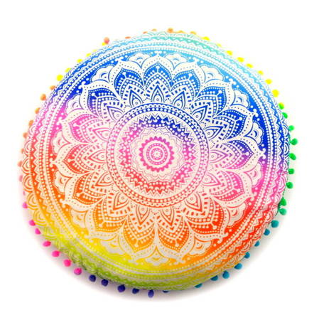 Pufa, poduszka do medytacji kolorowa mandala joga łuska gryczana