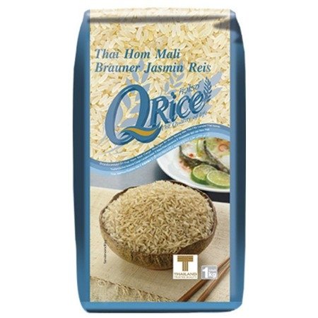 Ryż jaśminowy długoziarnisty, brązowy Q Rice (Tajlandia) 1 kg 