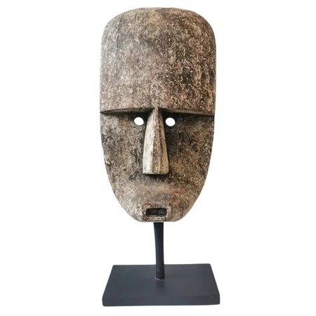 Rzeźba drewniana, maska, Timor Indonezja, ochronna unikat 70 cm