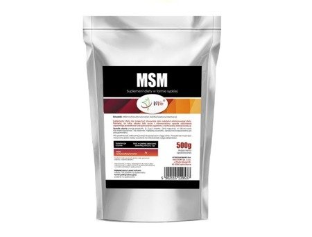 Siarka organiczna, MSM proszek metylsulfonylometan suplement diety 500g
