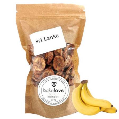 Suszony banan plasterki bez cukru bakalie Sri Lanka 250g