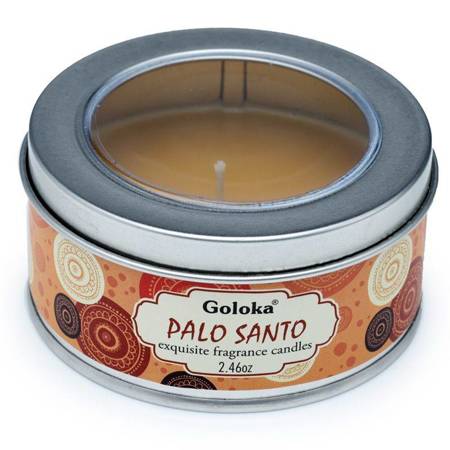 Świeczka sojowa Palo Santo Goloka (zapachowa w puszcze, z pokrywką)