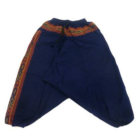 Szarawary spodnie jesień zima granatowe (Indie, alladynki)