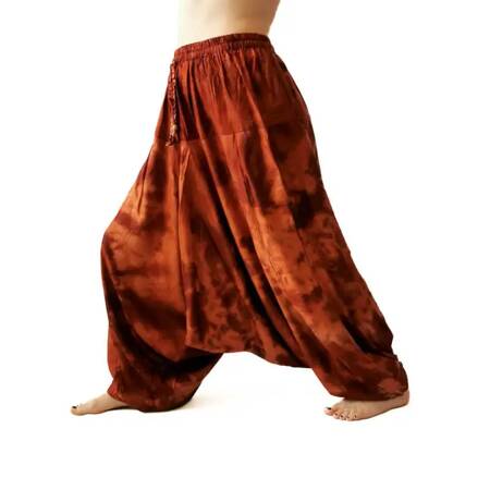 Szarawary spodnie przewiewne alladynki miedziane joga Indie