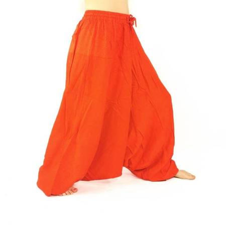 Szarawary spodnie przewiewne pomarańczowe (joga, alladynki, gumka)