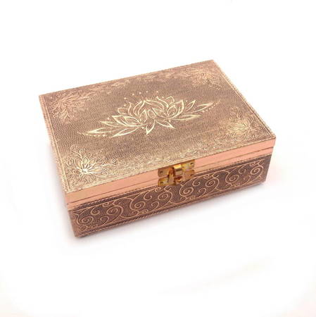 Szkatułka na biżuterię Lotos pudełko kasetka miedziana