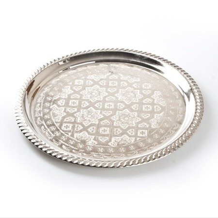 Taca okrągła dekoracyjna (Maroko, śr33, orientalna, metalowa)