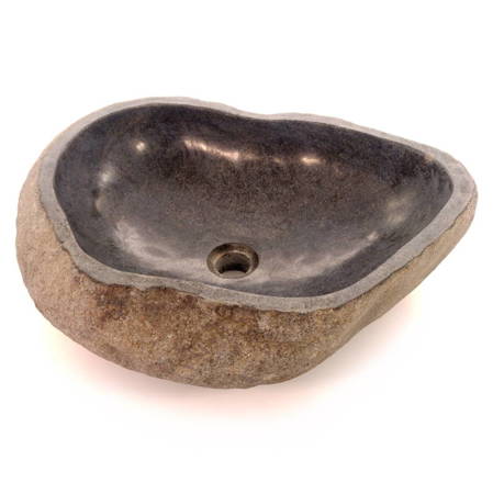 Umywalka kamienna bazaltowa (nadblatowa, zlew, z odpływem) 55x45  cm 