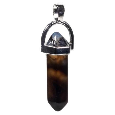 Wisiorek agat czarny kamień półszlachetny biżuteria 4cm