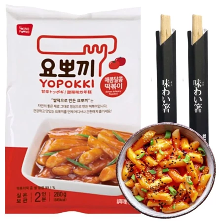 Yopokki kluski ryżowe Sweet & Spicy 280g tteokbokki Korea 2x pałeczki gratis