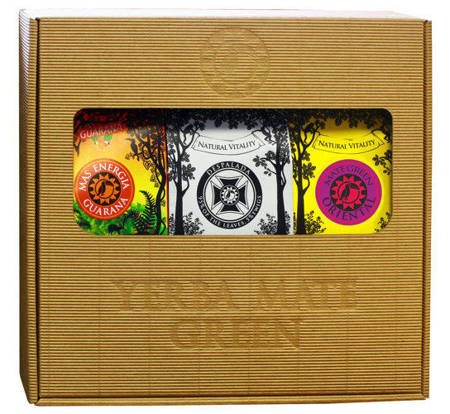 Zestaw Yerba Mate Green herbata 3x200g ozdobne pudełko prezent upominek
