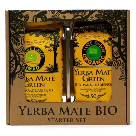 Zestaw startowy Yerba Mate Green Bio, Organic (2x po 50g, bombilla)