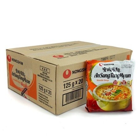 Zupka instant An Sung Tang Myun Nongshim ostra, zestaw 20x125g 