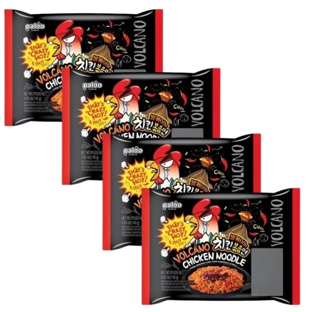 Zupka instant Volcano Chicken bardzo ostra (chińska, błyskawiczna) 4x140g