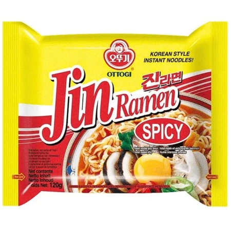 Zupka koreańska Jin Ramen Spicy, ostra zupa, Ottogi 120g